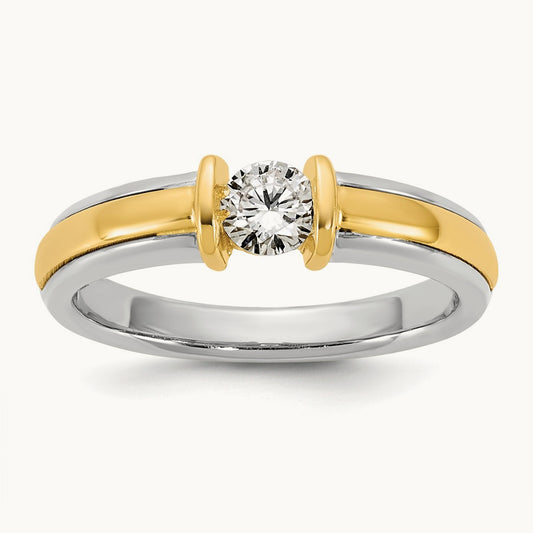 .33ct Ladies Diamond Wedding Band, 14K Two-tone