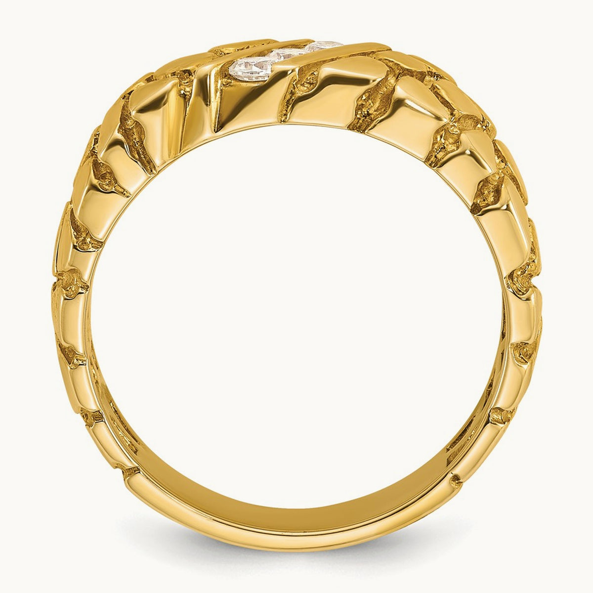 IBGoodman Men's Diamond Nugget Complete Ring, 14K