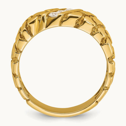 IBGoodman Men's Diamond Nugget Complete Ring, 14K