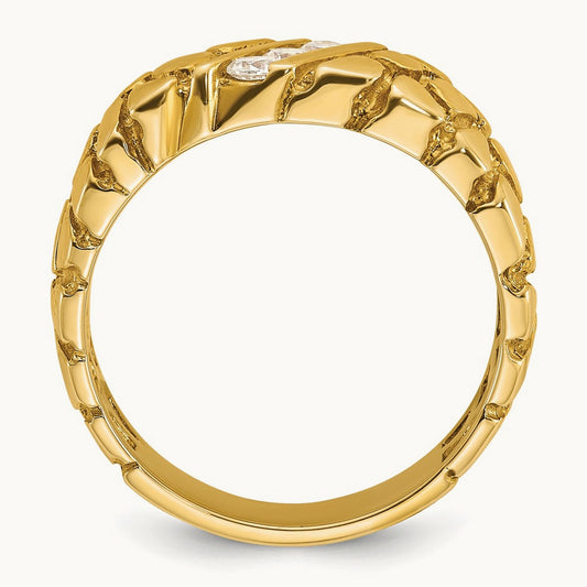 IBGoodman Men's Diamond Nugget Complete Ring, 14K