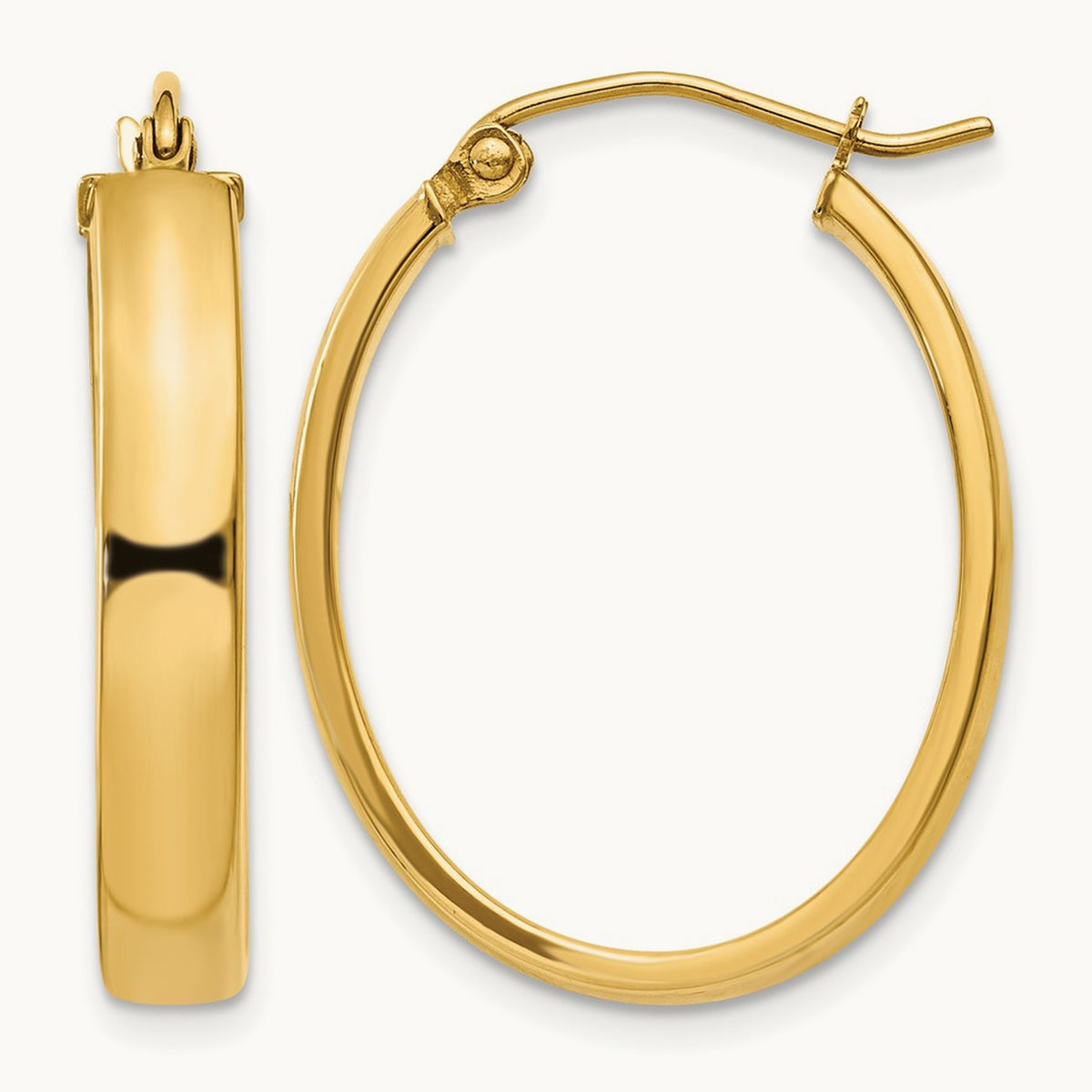 Lightweight Oval Hoop Earrings — 19mm