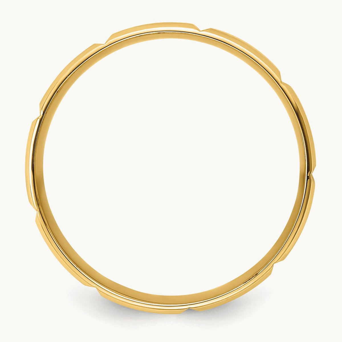 Light Comfort Fit Brush Satin Fancy Band, 14K Yellow Gold