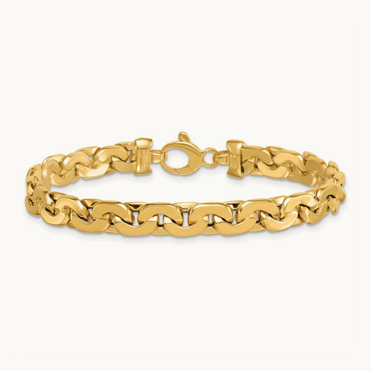 Polished 7.5in Fancy Link Bracelet, 14K