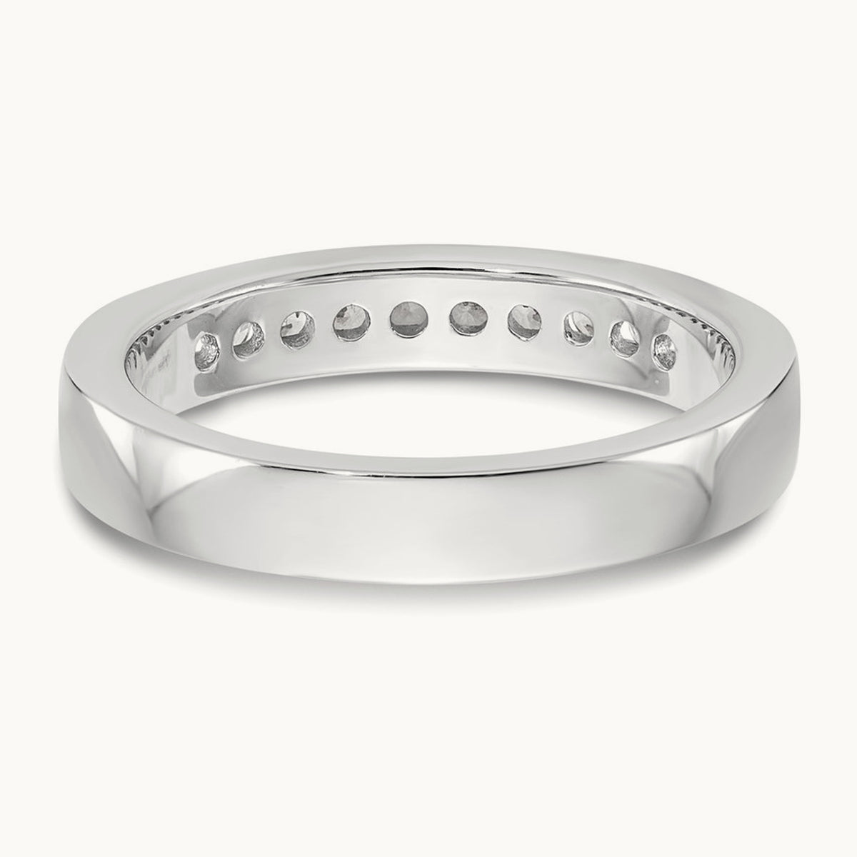 10-Stone Diamond Channel Band, 14K White Gold