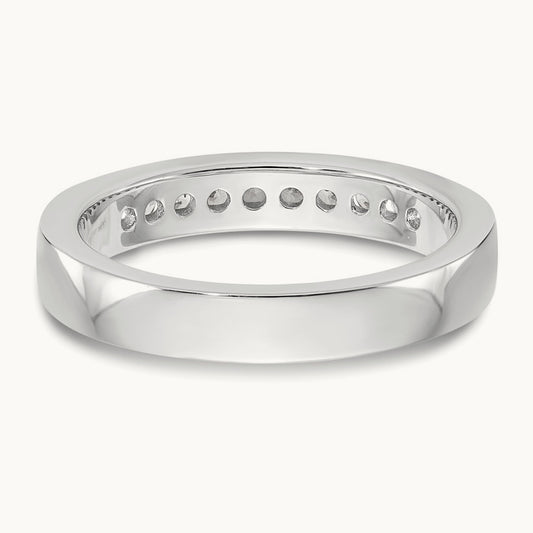 10-Stone Diamond Channel Band, 14K White Gold