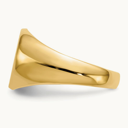 13.5x12. Closed Back Mens Signet Ring, 5mm, 14K