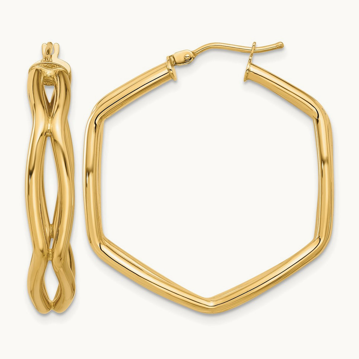 Polished Geometric Hoop Earrings — Leslie's — photo set