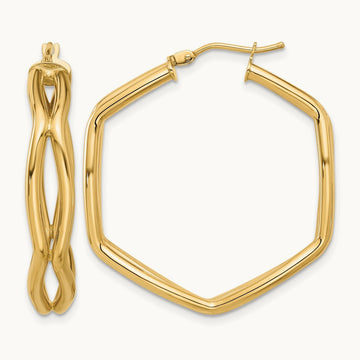 Polished Geometric Hoop Earrings — Leslie's — photo set
