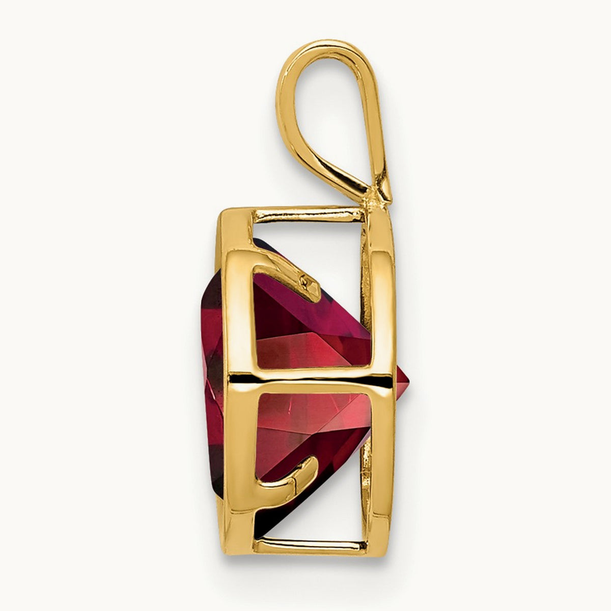 Garnet bezel pendant — 8mm