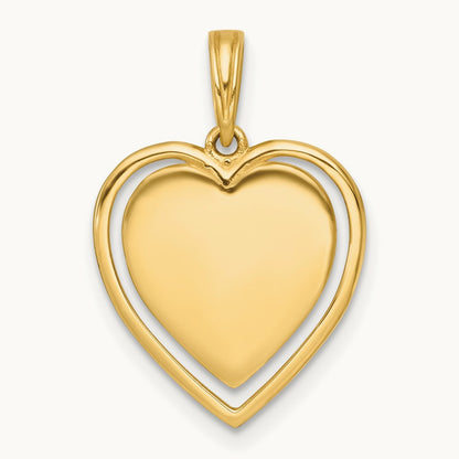 Polished Multi Color Enamel Eye In Heart Charm, 14K with White Rhodium