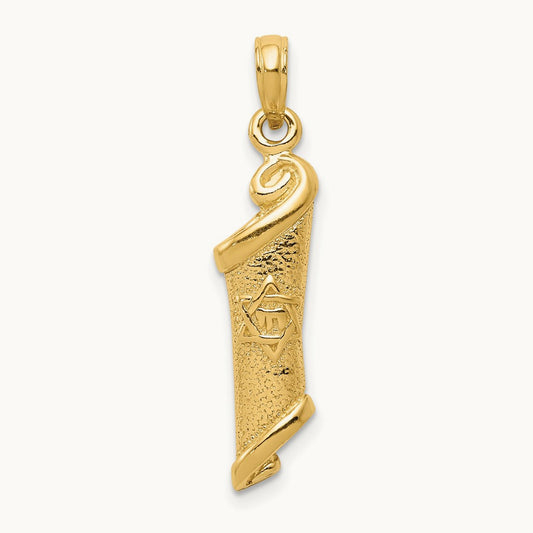 Torah w/Star of David Pendant, 14K