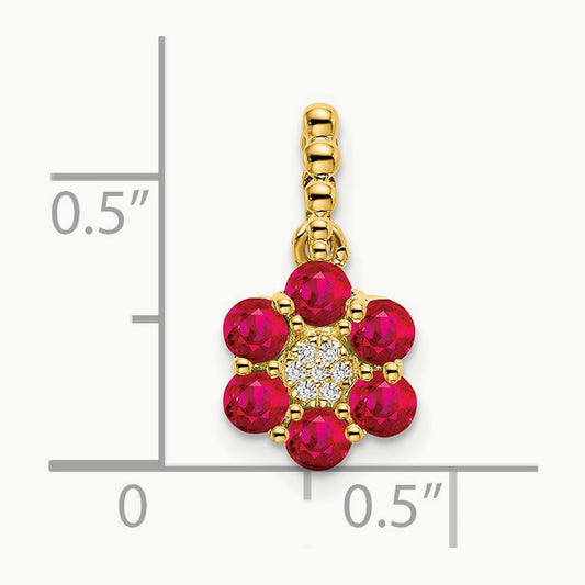 Ruby and Diamond Floral Pendant — photo set