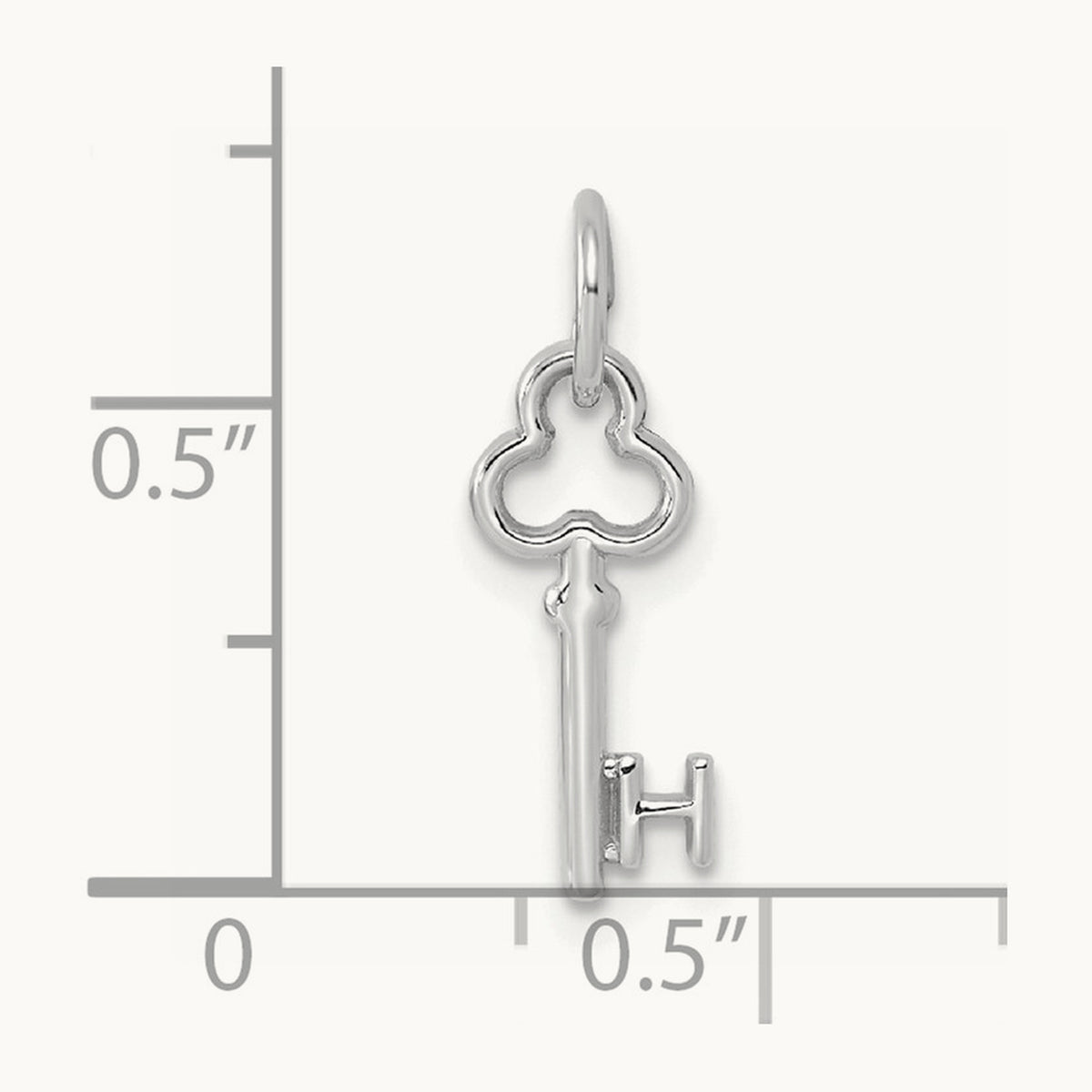 Key Initial Charm — 14K White Gold, H