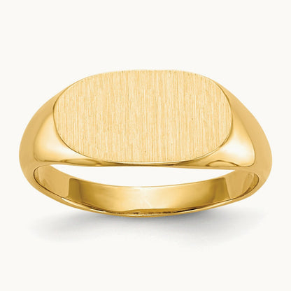 13.0x7. Closed Back Signet Ring, 0mm, 14K