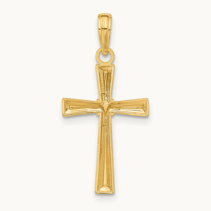 Diamond-cut X Cross Pendant — 14K Yellow Gold