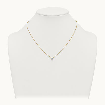Four-Prong Solitaire Necklace, 0.50-4.00 ct tw Lab-Grown Diamond — 14K Yellow Gold