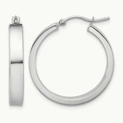 Polished Hoop Earring, 14K White Gold