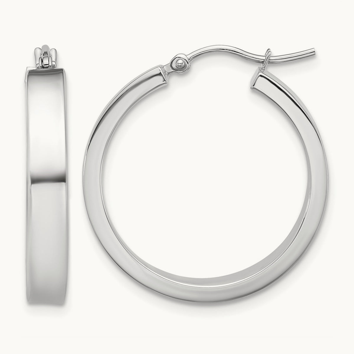 Polished Hoop Earring, 14K White Gold
