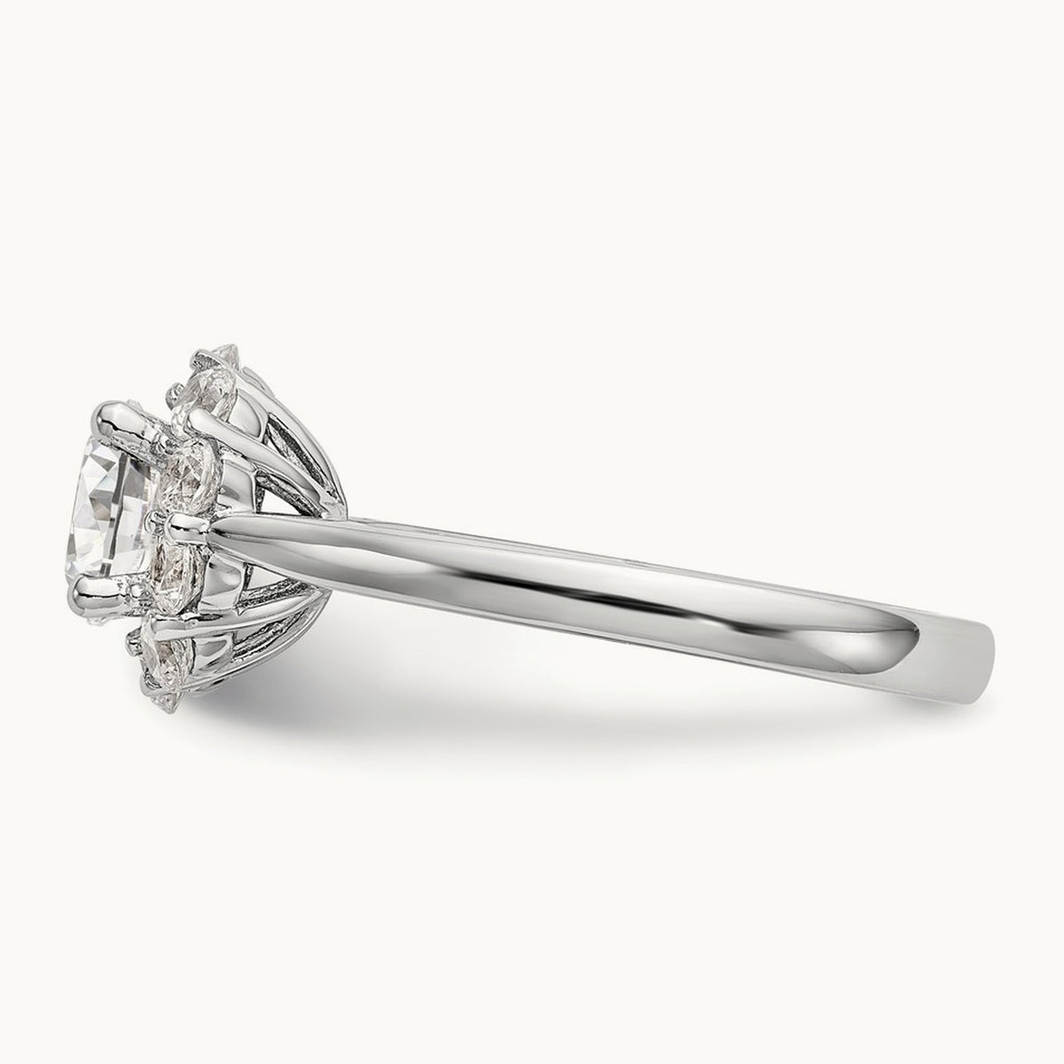 Round Halo Semi-Mount Engagement Ring — 2/3 ct, 7