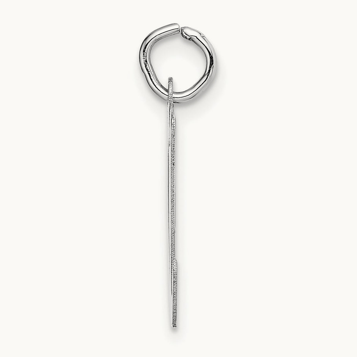 Large Script Initial Charm — 14K White Gold, M