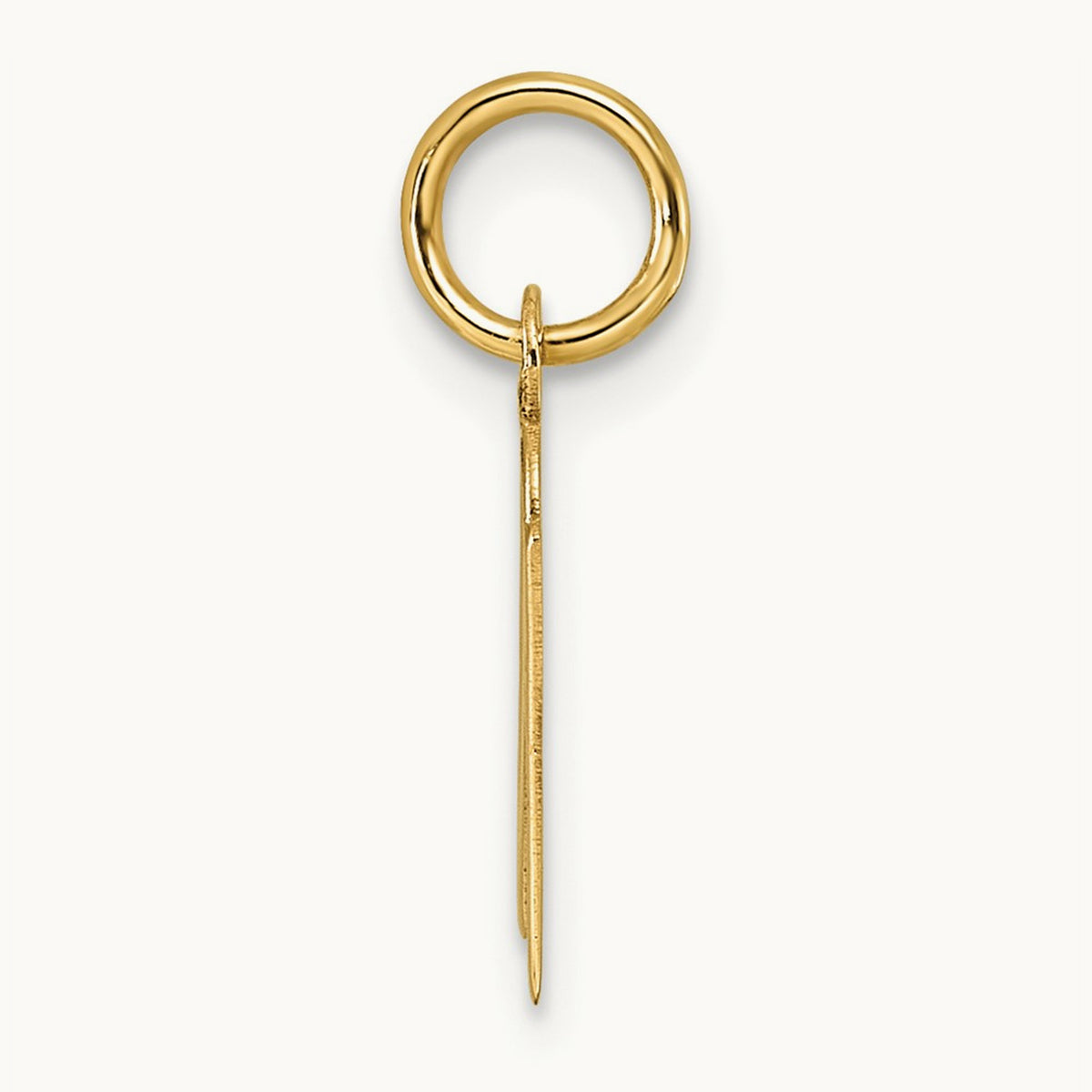 Small Slanted Block Initial Charm — 14K Yellow Gold, N