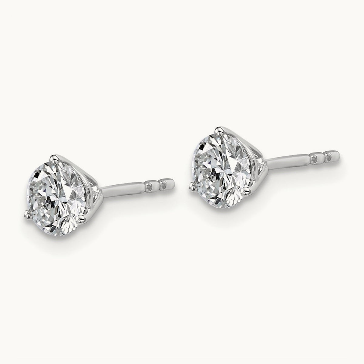Round Stud Earrings, 0.10-6.00 ct tw Lab-Grown Diamond — 1 ct, 18K White Gold