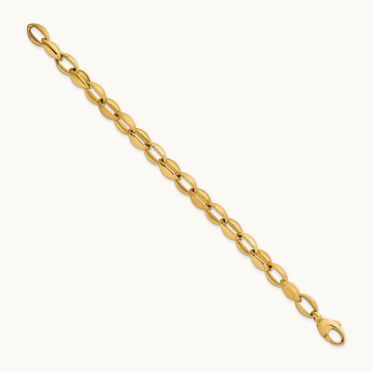 Polished And Brushed Fancy Link Bracelet — photo set