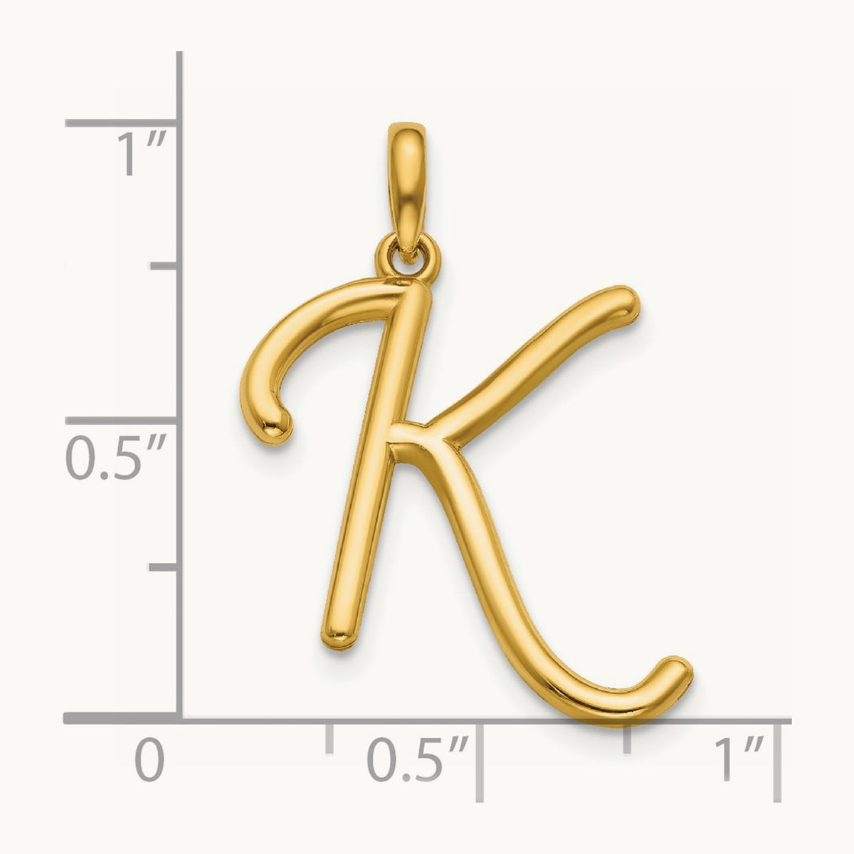 Fancy Letter K, 14K Yellow Gold