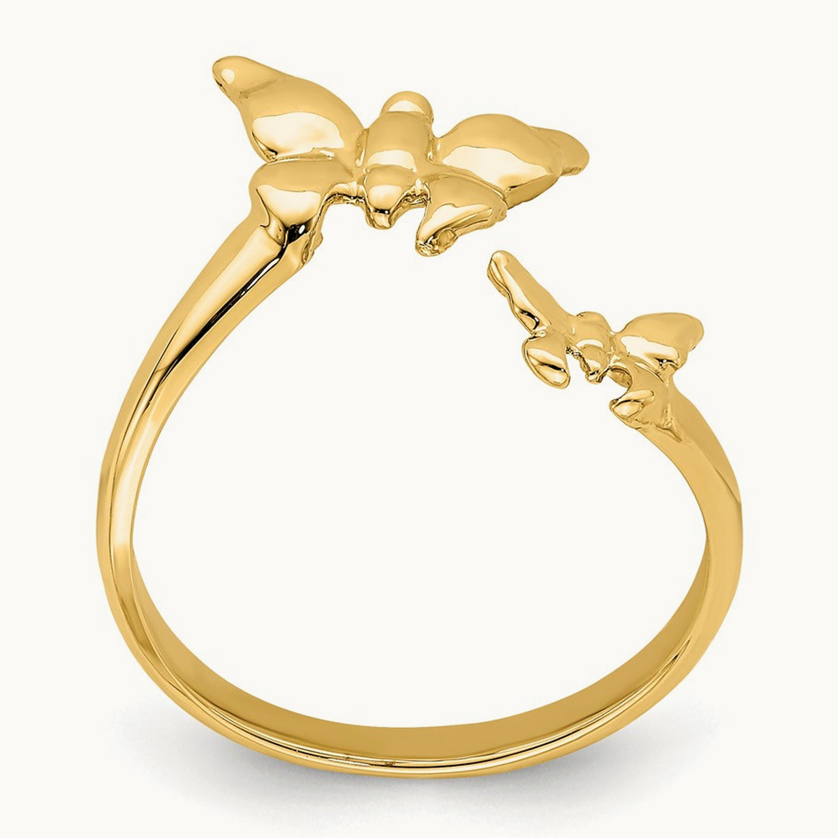 Polished Butterfly Toe Ring, 14K