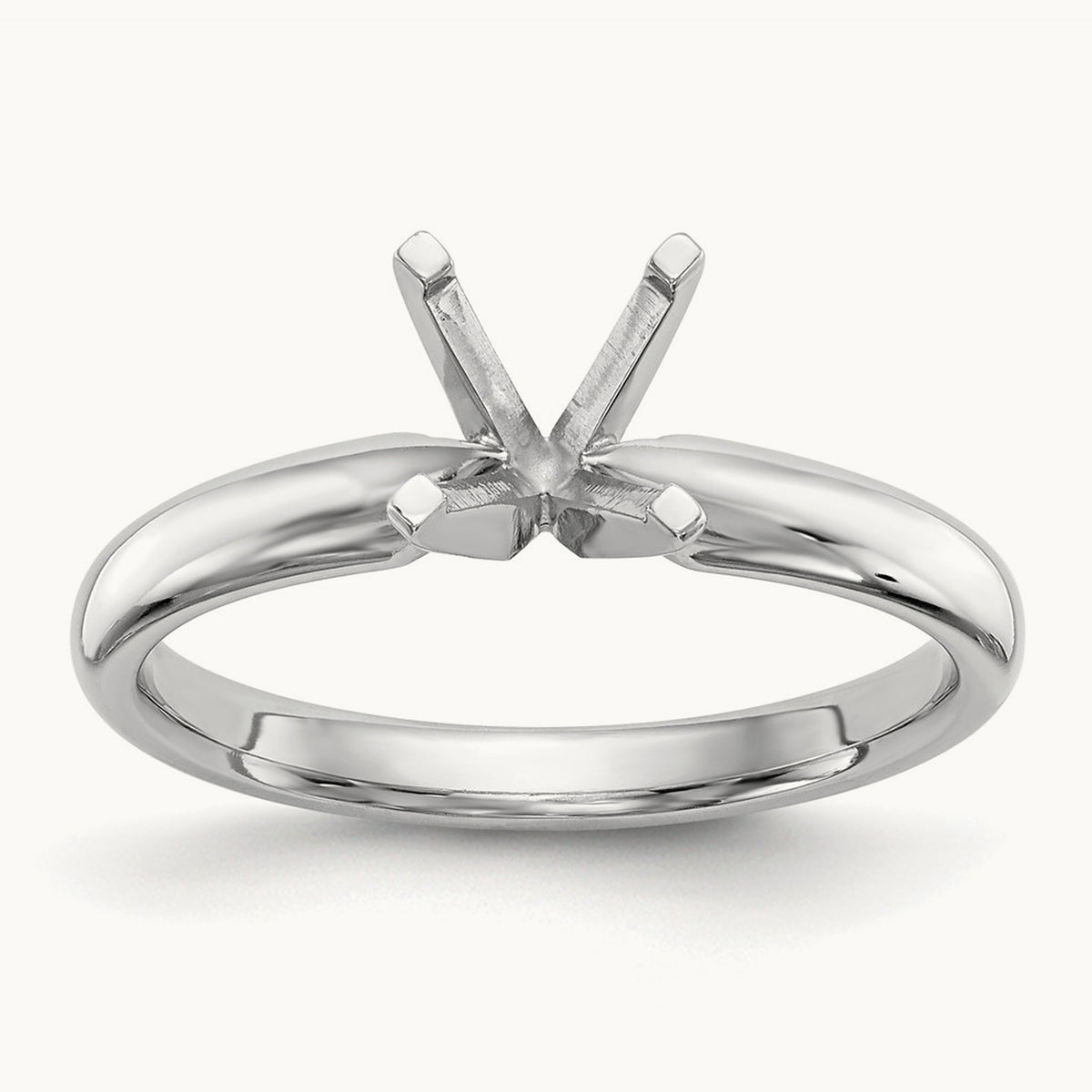 1.5ct. Medium-Weight 4-Prong Solitaire Mounting, 14K White Gold