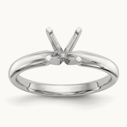 1ct. Medium-Weight 4-Prong Solitaire Mounting, 14K White Gold