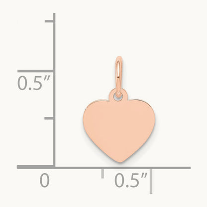 Plain .013 Gauge Engraveable Heart Disc Charm — 14mm