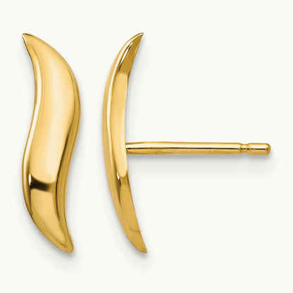 Polished Fancy Post Earrings, 14K