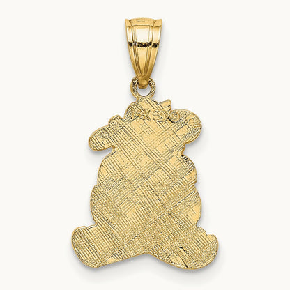 Dressed Up Teddy Bear Charm, 14K