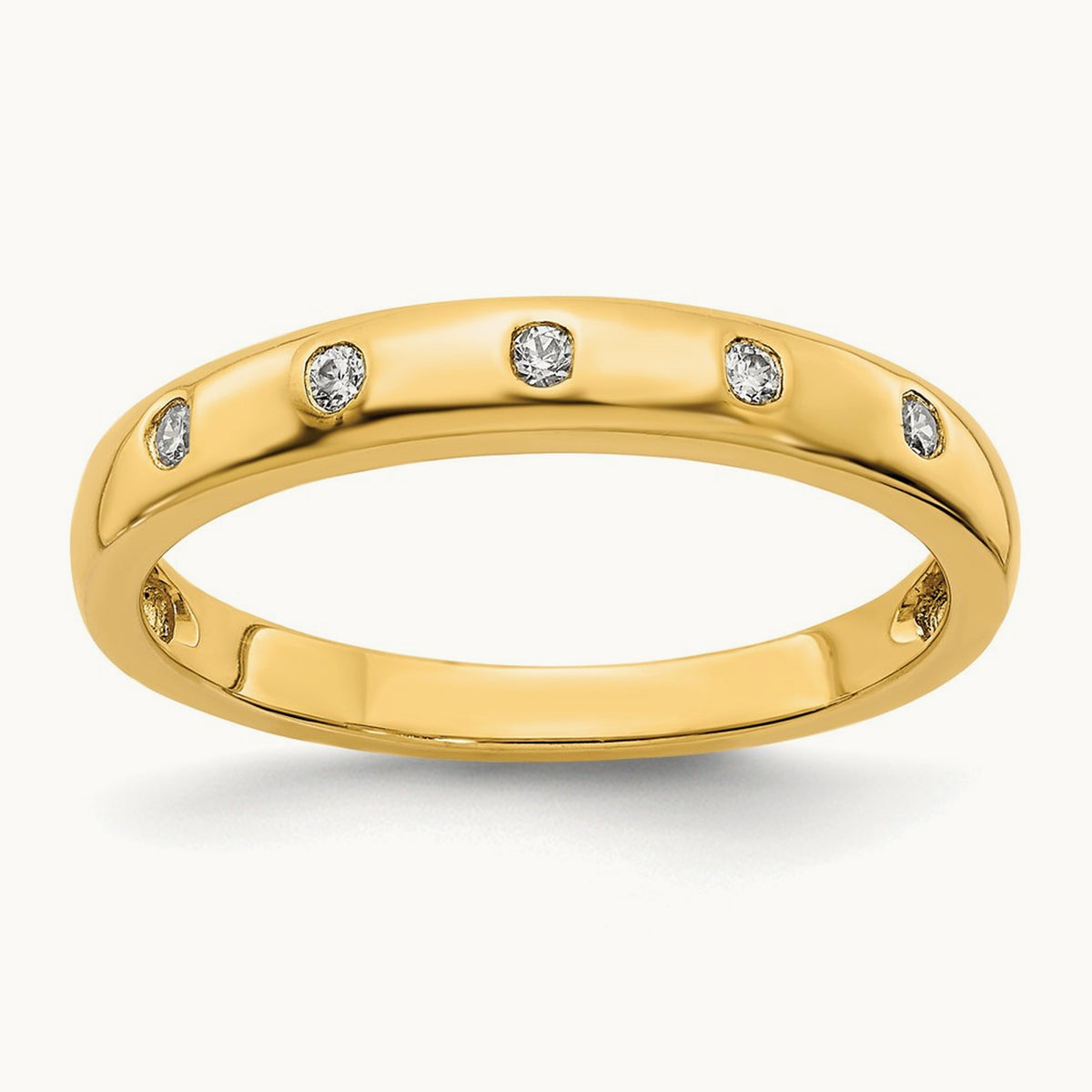 5-stone Diamond Ring — 14K Yellow Gold, 7