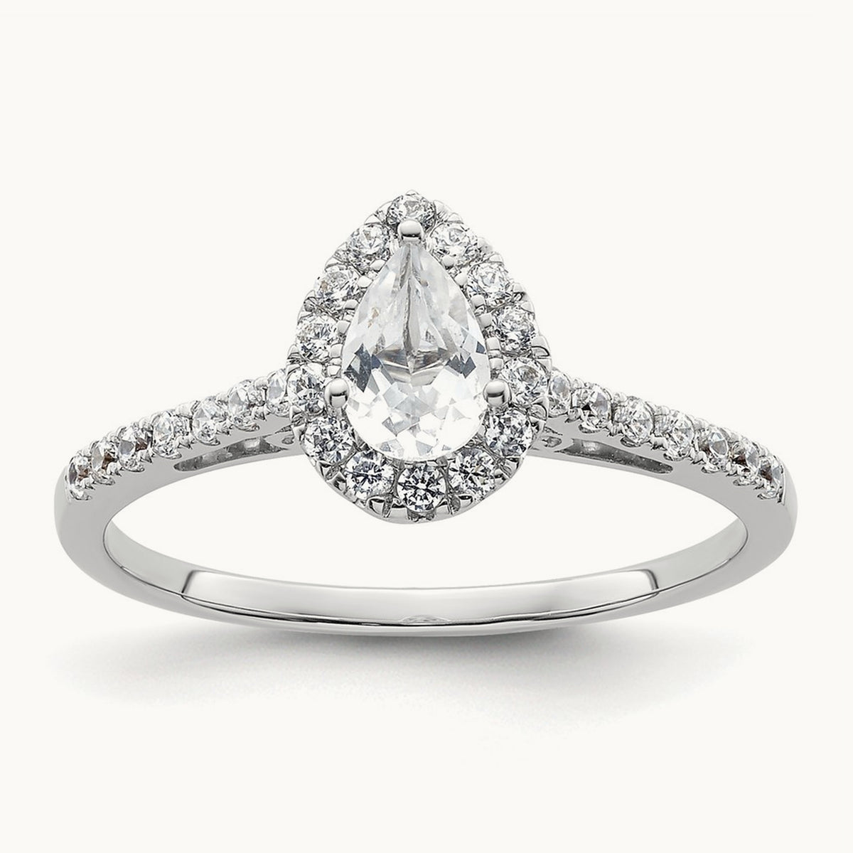 Pear Halo Semi-Mount Engagement Ring, 0.25 ct tw — 2/7 ct, 14K White Gold