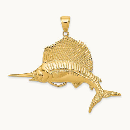 Sailfish Pendant, 14K