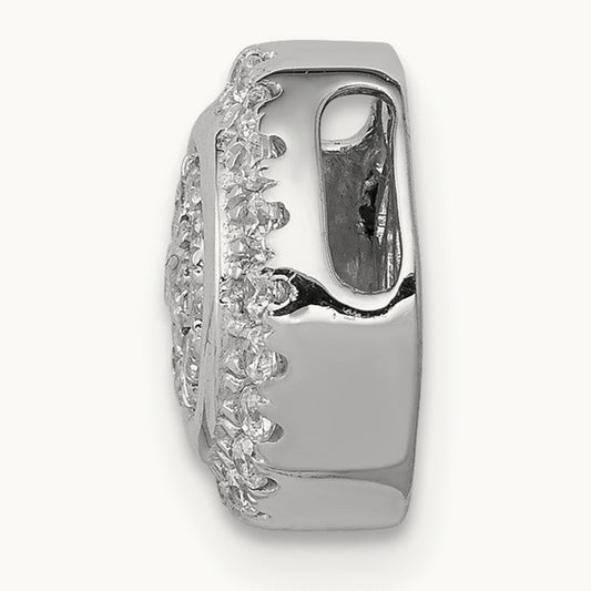 Moving 1/3ct. Diamond Circle Slide Pendant, 14K White Gold