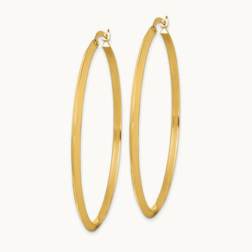 Polished Hoop Earrings, 14K