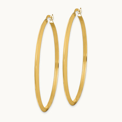 Polished Hoop Earrings, 14K