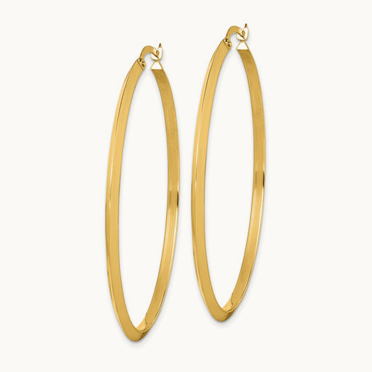 Polished Hoop Earrings — 14K Yellow Gold