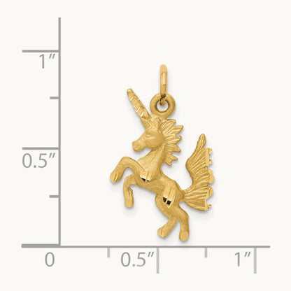 Dancing Unicorn Charm, 14K