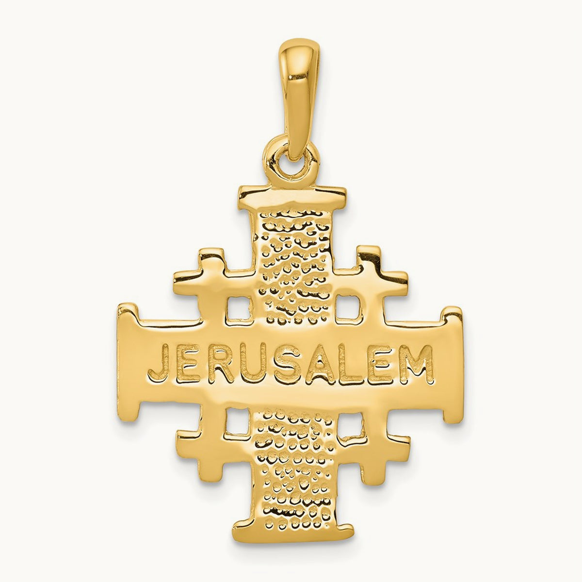 Jerusalem Cross Pendant — 14K Yellow Gold, 32mm