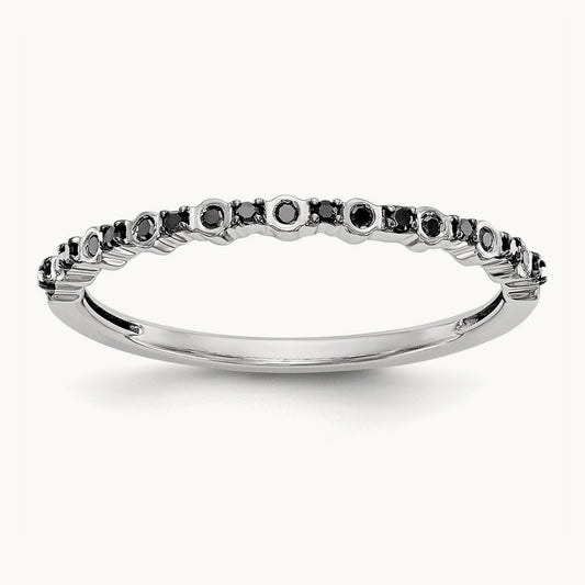Black Diamond Band, 14K White Gold