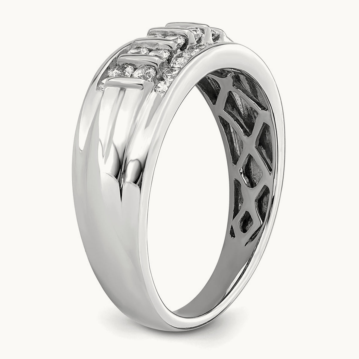 Men's Ring — 10K White Gold, 10
