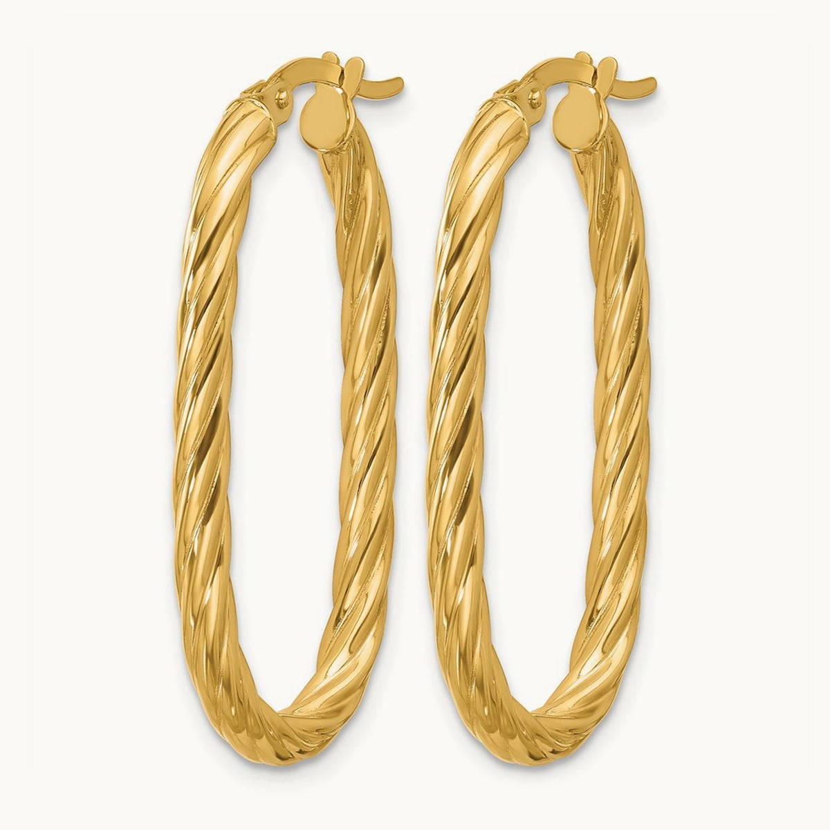 Polished Twisted Oval Hoop Earrings — Leslie's — 18mm