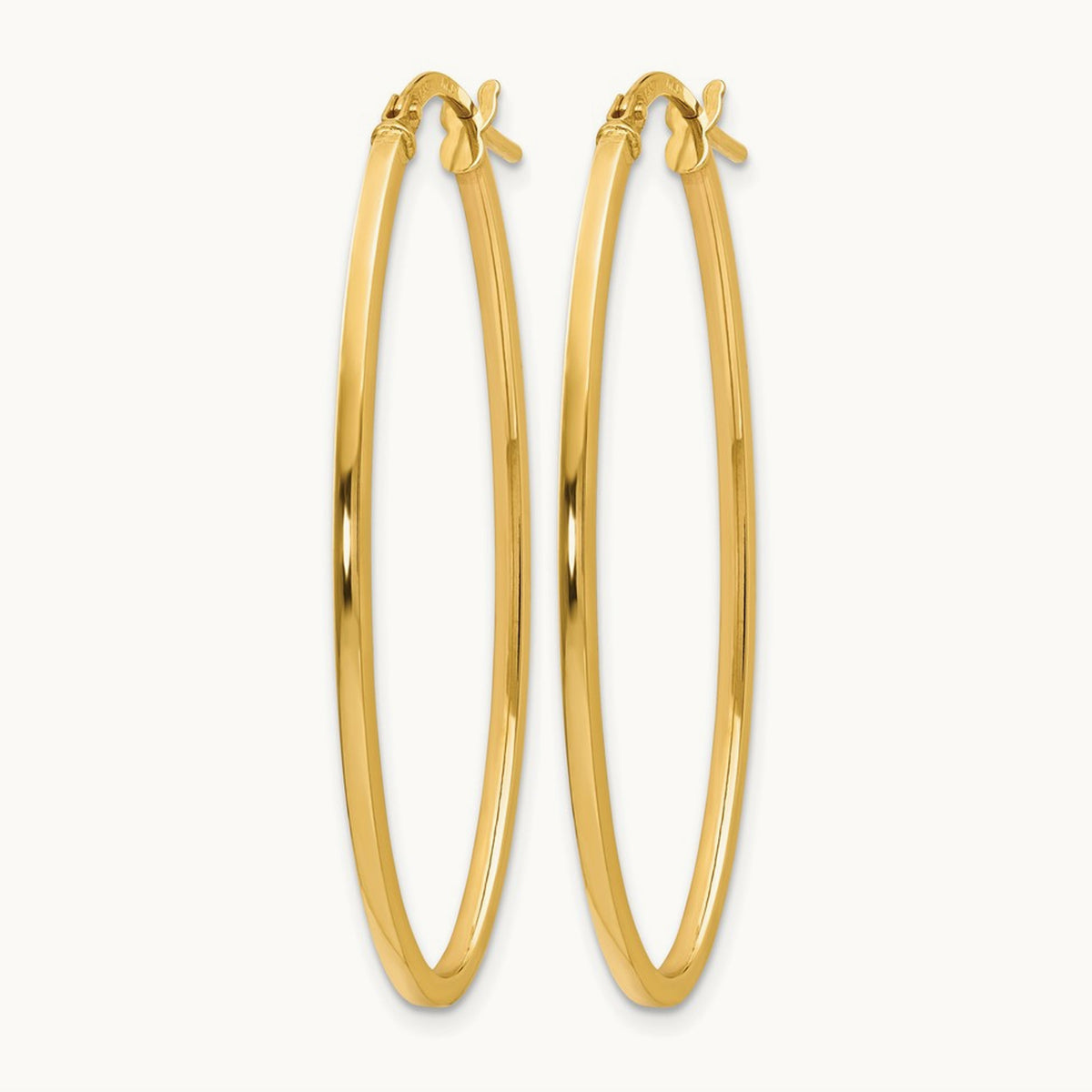 Polished Oval Hoop Earrings, 14K — Leslie's