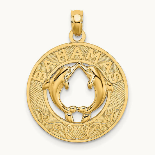 BAHAMAS Dolphin Charm, 14K