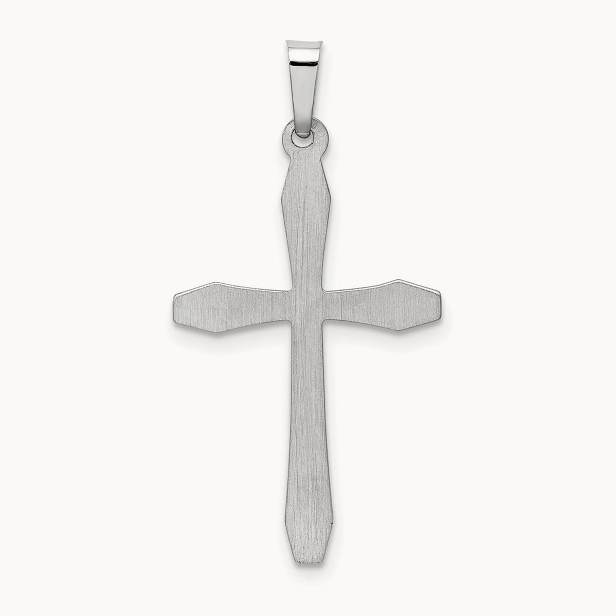 Polished Cross Pendant, 14K White Gold