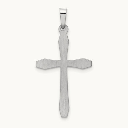 Polished Cross Pendant, 14K White Gold